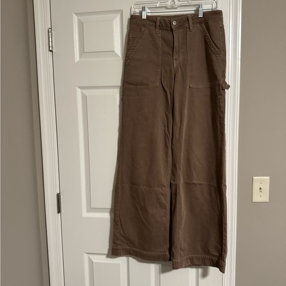 American Eagle Outfitters Pants - American Eagle Outfitters Chocolate Brown Wide Leg Cargo Pants